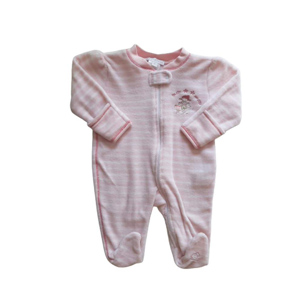 Enterito Babycottons Zipper Polar Ray Rosado