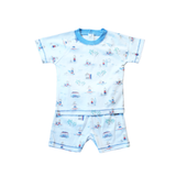 Set Babycottons Hawall MC Bco/Azul