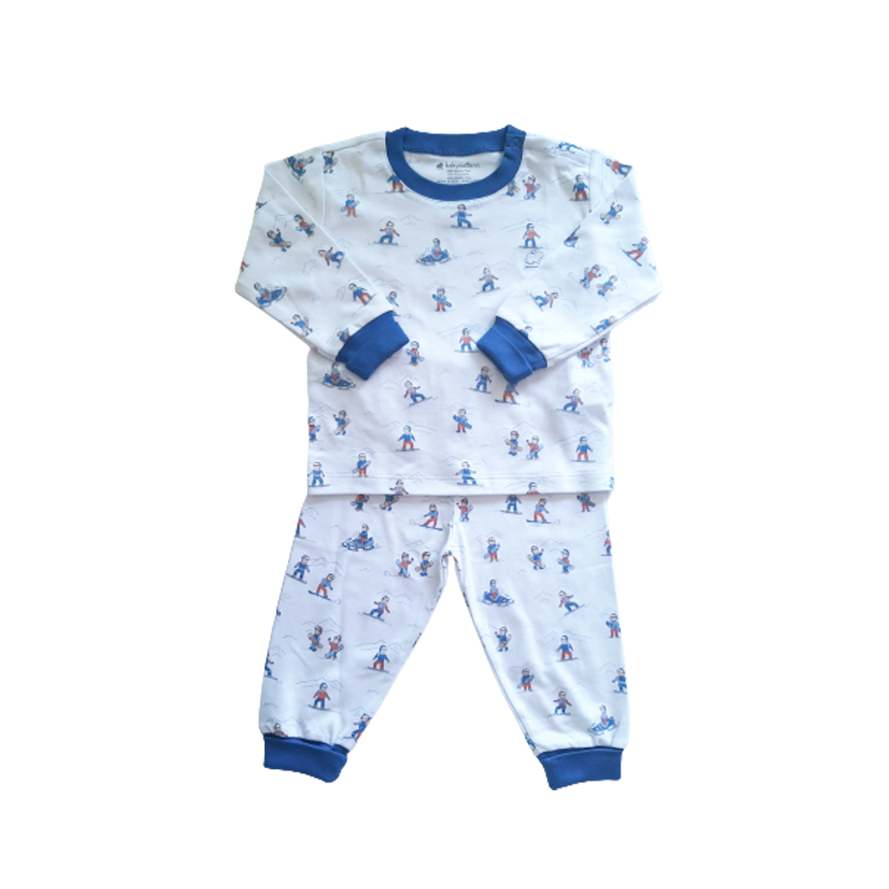 Pijama Babycottons 2p Ml Aspen E Azul