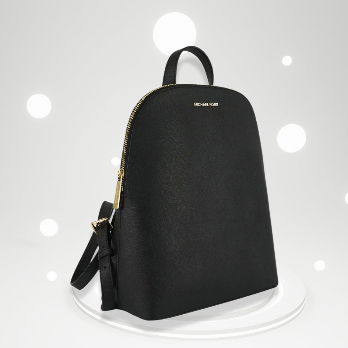 Cartera Michael Kors CINDY Backpack Leather Lg BlackColor BLACK