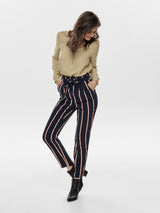 Pantalon Onlpiper Hw Paperbag c/ Líneas Perla