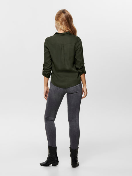 Camisa de Algodón Onlvega L/S Verde