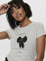 Top Onlkita Fit S/S Foil Estampado Iconic c/ Estampado Party