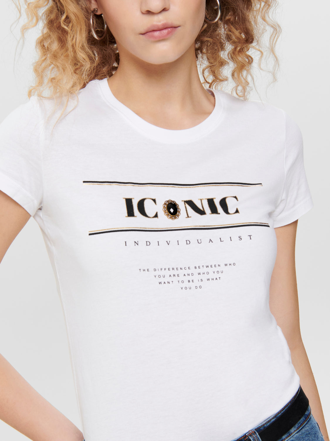 Top Onlkita Fit S/S Foil Estampado Iconic