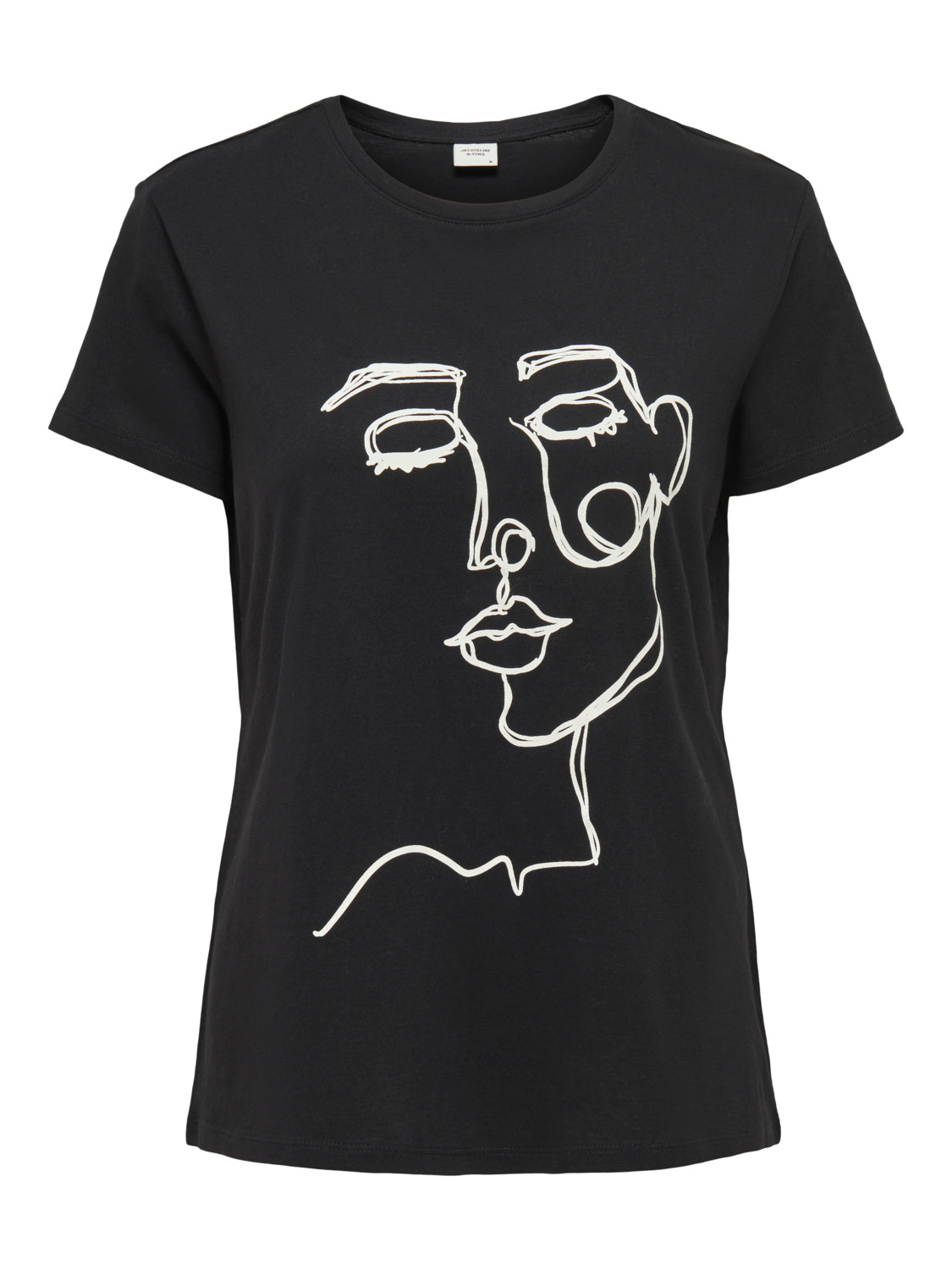 Polera Jacqueline De Yongoui Life S/S Estampado Closed Eyes Negro