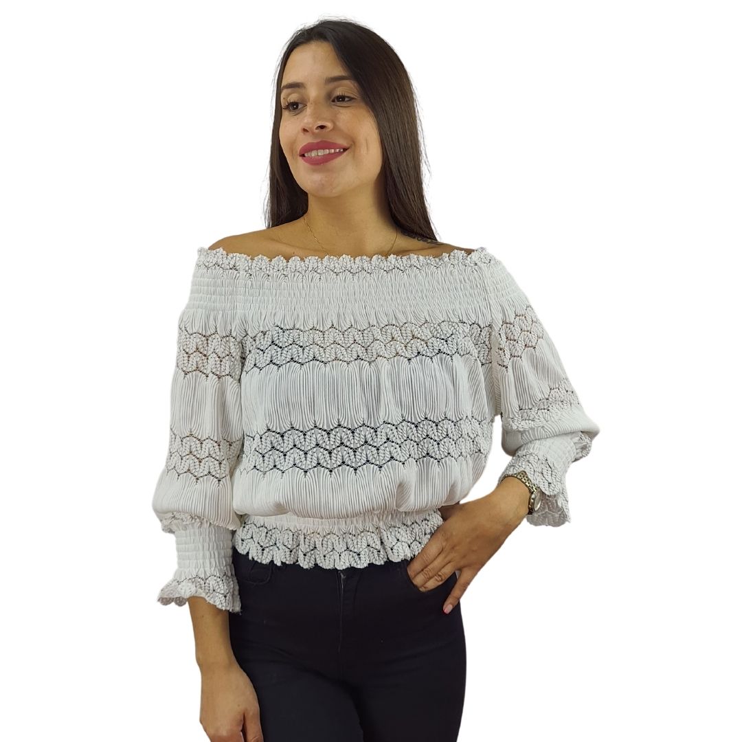 Blusa Vero Moda Blanca Style NIMO 3/4 TOP(NR)