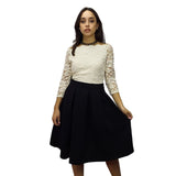 Vestido  Vero Moda Blanco y Negro  Style NICOLA 3/4 JERSEY DRESS(BN-ES-2)