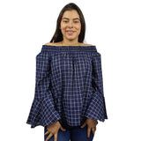 Blusa Vero Moda Azul Style CLARET L/S TOP(SL)