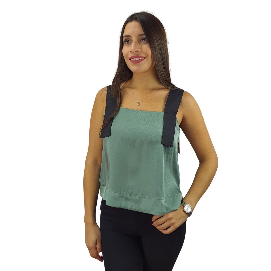 Top Vero Moda Verde Style HENRY SOLID S/L TOP(HOMEWEAR)