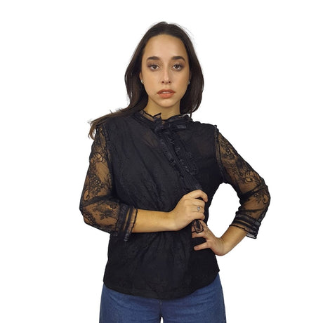 Blusa Vero moda Negro  Style NINA 3/4 JERSEY TOP(VMC-DR)
