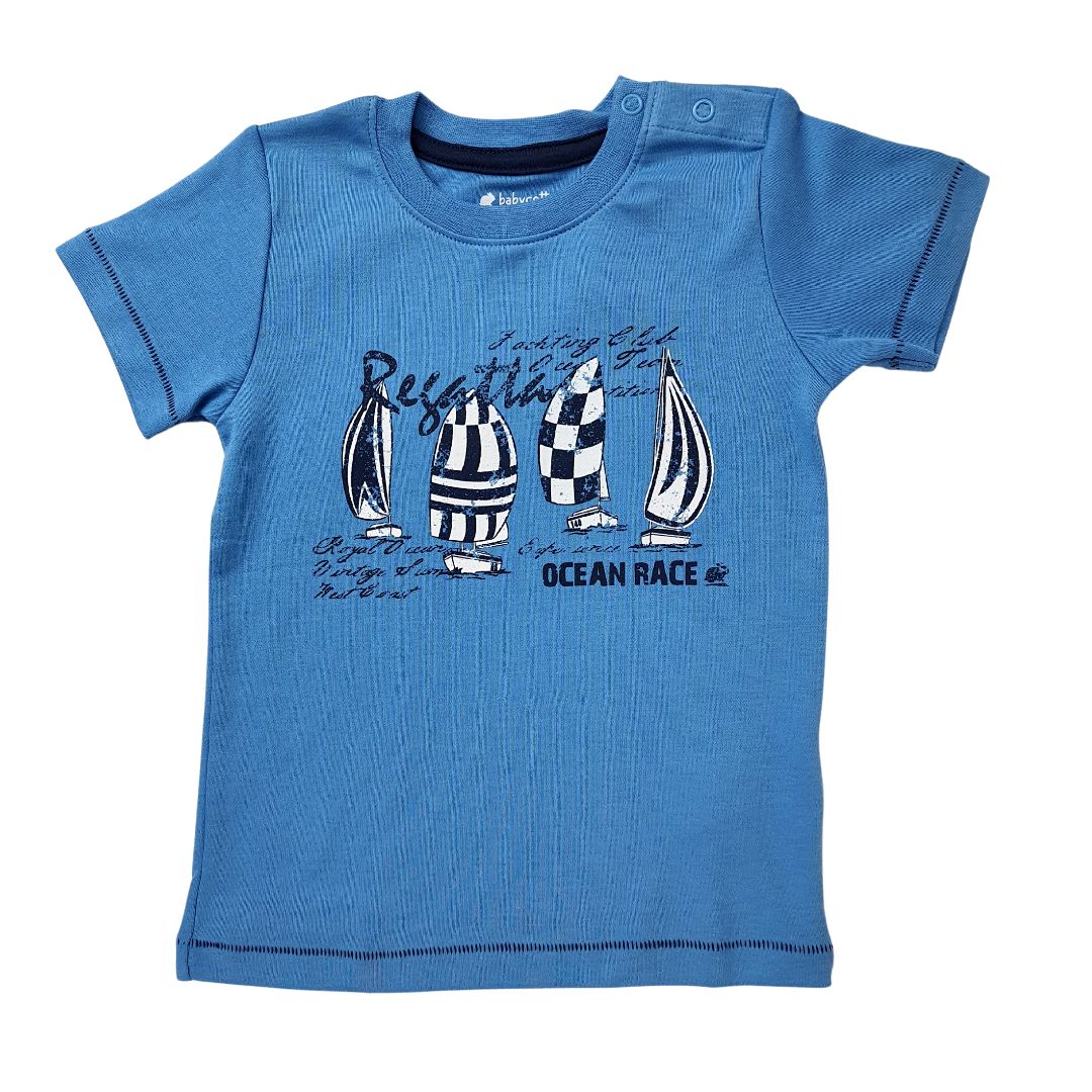 Polera Babycottons T-Shirt Mc Regatta C/Est. Azulino