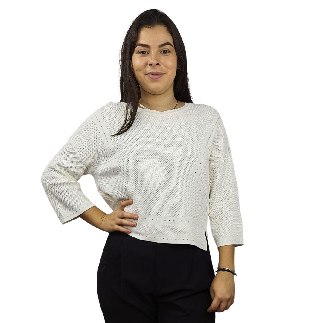 Sweater Vero Moda Blanco Style MODERNISM 3/4 KNIT(PM-ET-2)