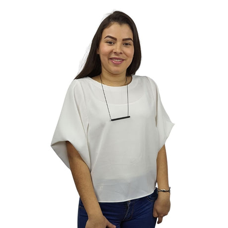 Blusa Veromoda Blanco Style JILL 1/2 WOVEN TOP(VMC-SD)