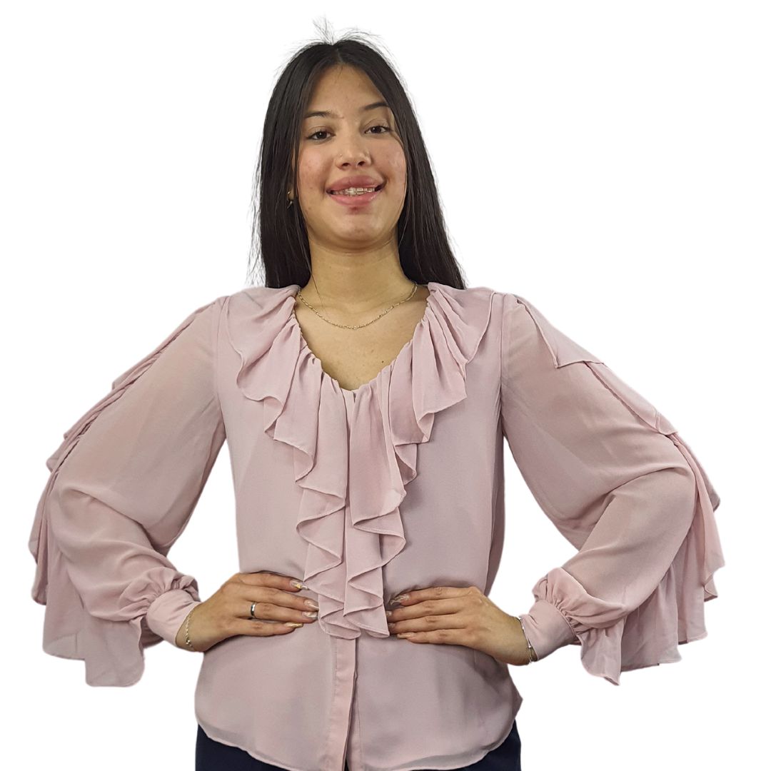 Blusa Vero Moda Rosa Vieja Style AMY L/S SHIRT(VMC-BJ)