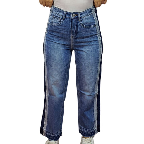 Pantalon Vero Moda Azul Style DEREK 9/10 MW STRAIGHT JEANS(NC)