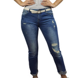 Jeans Vero Moda Azul Style ROLL SLIM JEANS(BN-CT-2)