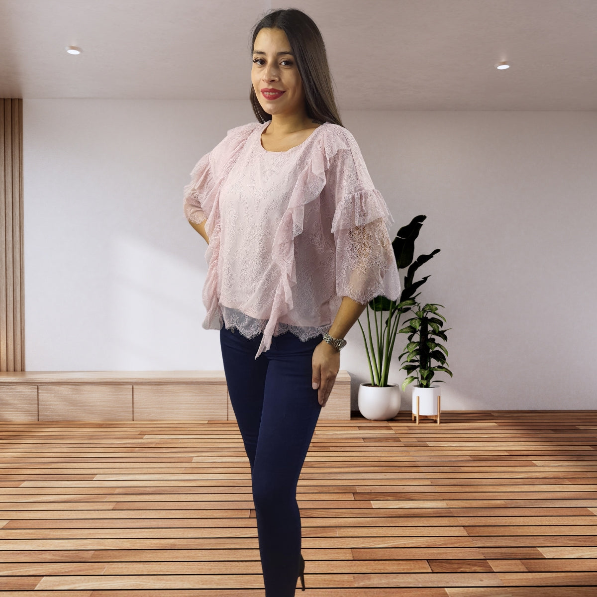 Blusa Vero Moda Rosa Vieja Style JOHN 3/4 JERSEY TOP(VMC-BJ)