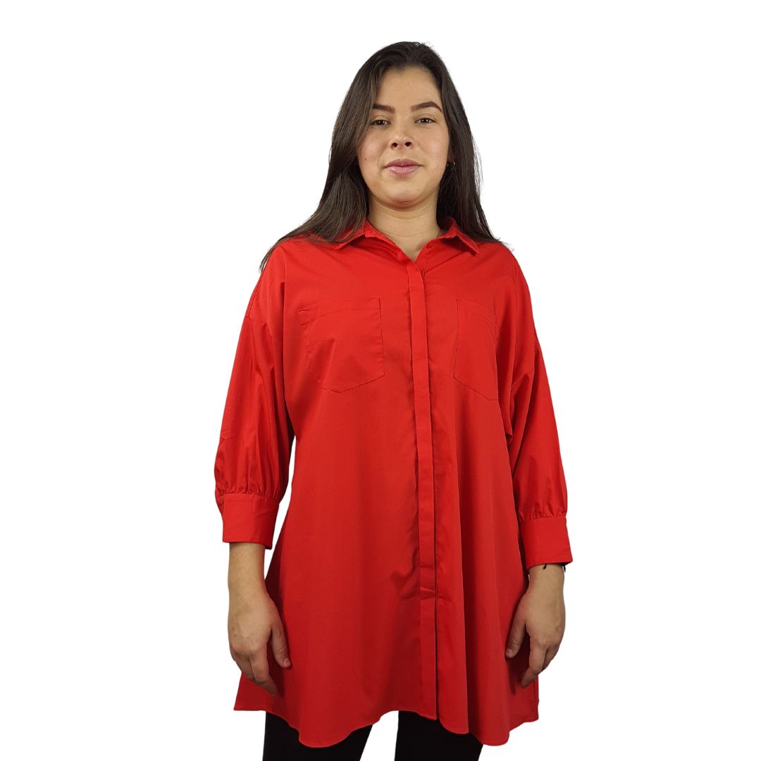 Camisa Veromoda Rojo Style APPRECIATE 3/4 SHIRT(MW-EC-2)