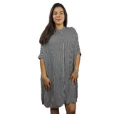 Vestido Veromoda Negro y Blanco Style ELEMENTAL STRIPES 1/2 SHIRT(VMC-NE-EC-3)
