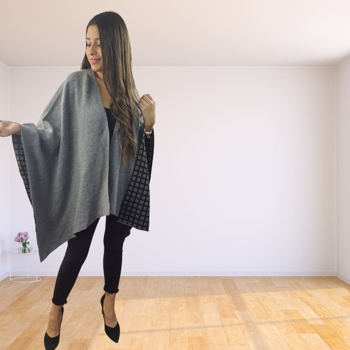 Tapado Vero Moda Gris Style BIRD 7/8 KNIT CARDIGAN(VMC-NL)