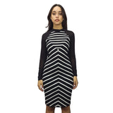 Vestido Vero Moda Negro y Blanco Style RUBY L/S KNIT DRESS(PM-ET-2)