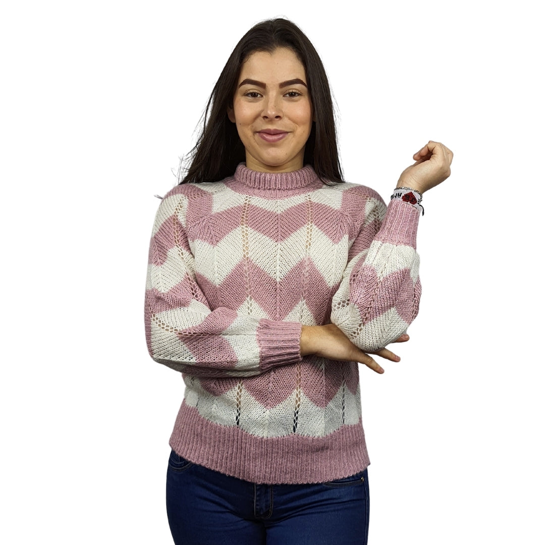 Sweater Vero Moda Morado con Blanco Style CHOICE CARRY L/S KNIT-OR