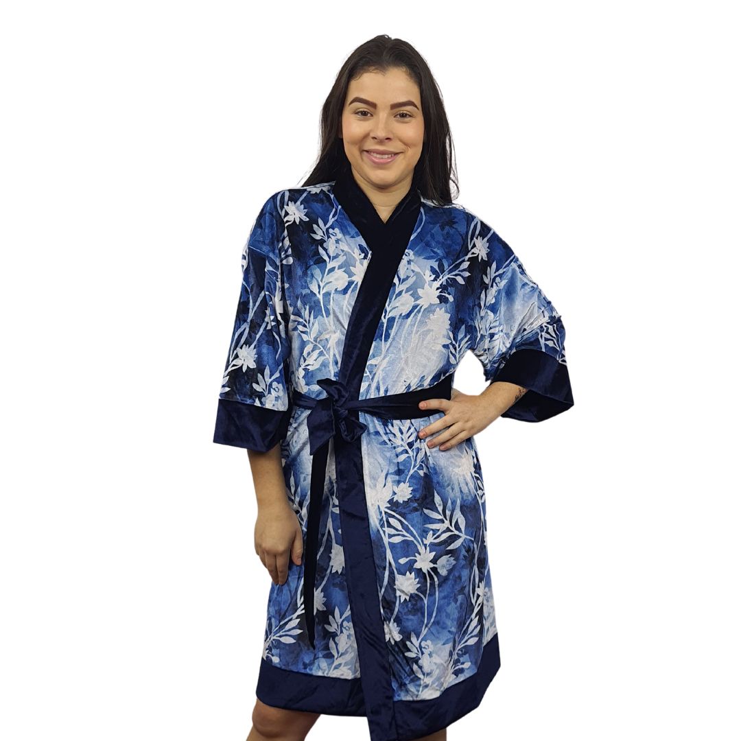 Bata de Pijama Vero Moda Azul Style KIMO 3/4 ROBE(HOMEWEAR)