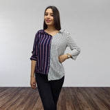 Blusa Vero Moda Azul Style NIPPY STRIPE 3/4 SHIRT(LL)