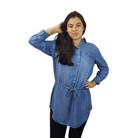 Camisa Vero Moda Azul Style AWARD 3/4 DENIM SHIRT(MW-EC-2)