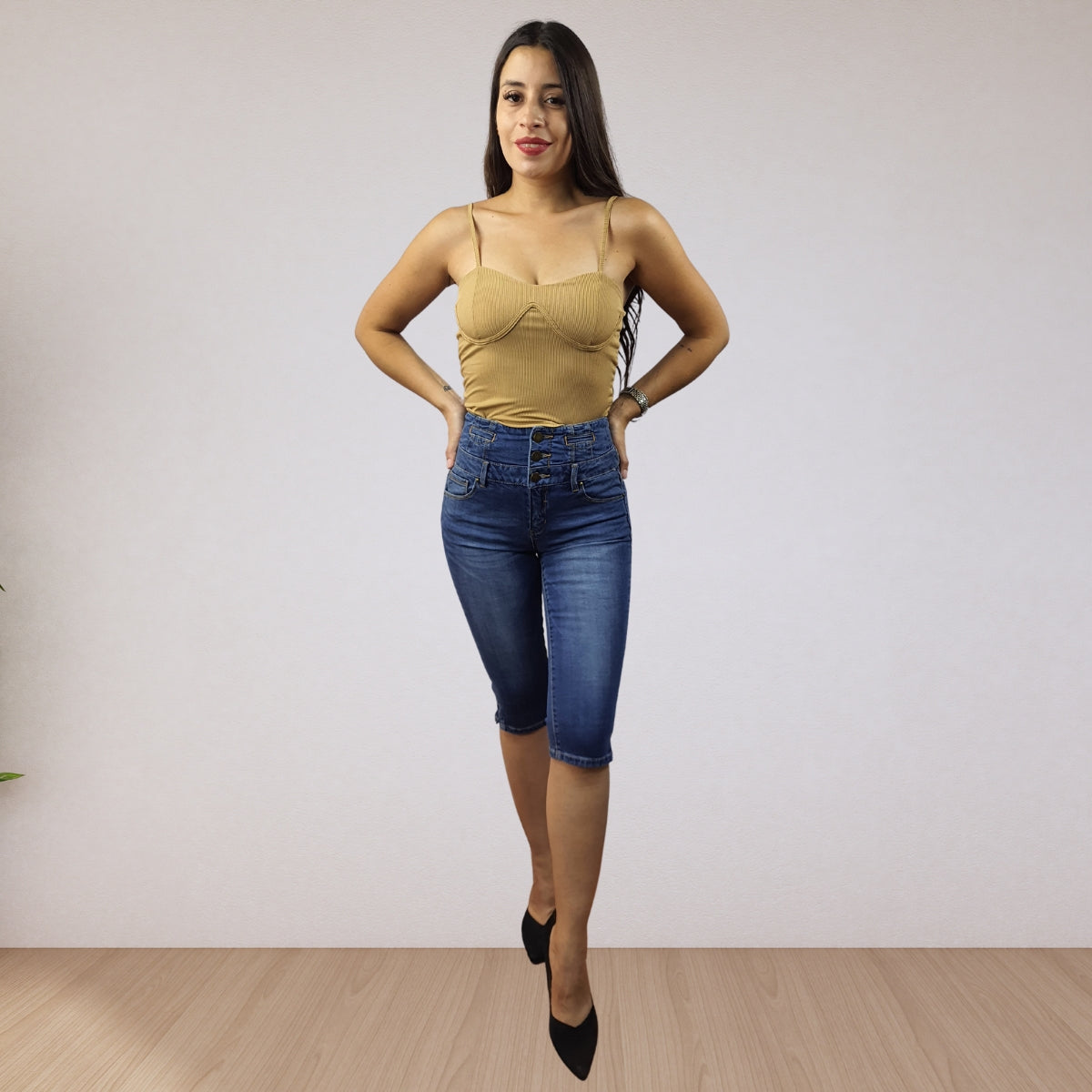 Pescador Vero Moda Azul  Style ICE 1/2 HW X-SLIM JEANS(TP-CT-1)