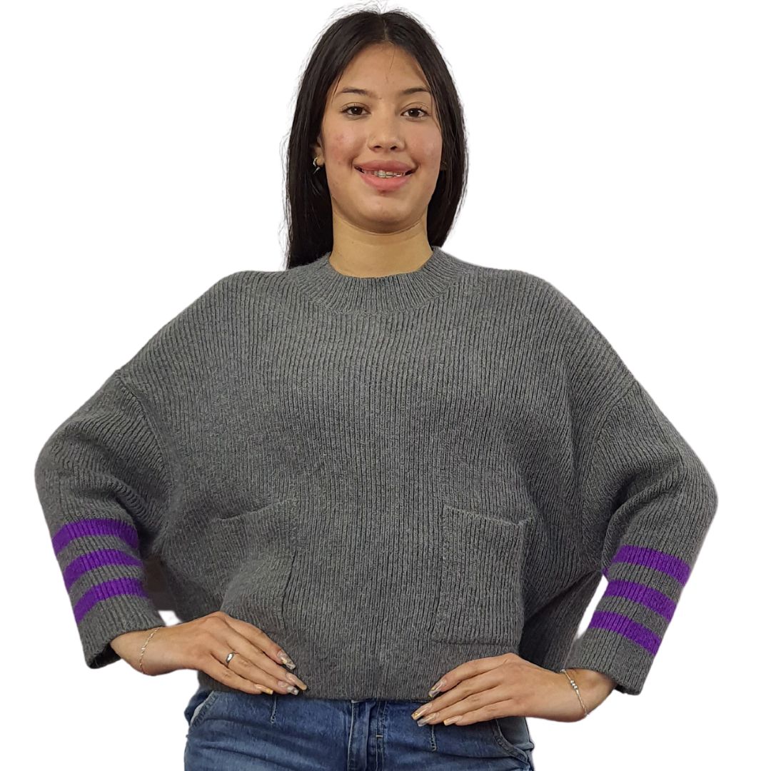 Sweater Vero Moda Gris Style GEMMA L/S KNIT(MW-CS-2)