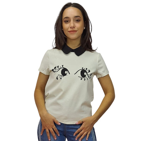 Blusa Veromoda Blanco  Style EYES S/S TOP(TP-ES-2)
