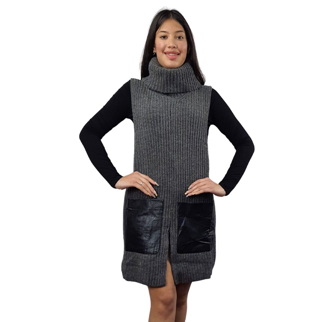 Vestido Vero Moda Gris  Style PENCIL S/L KNIT SET(MW-EC-3)