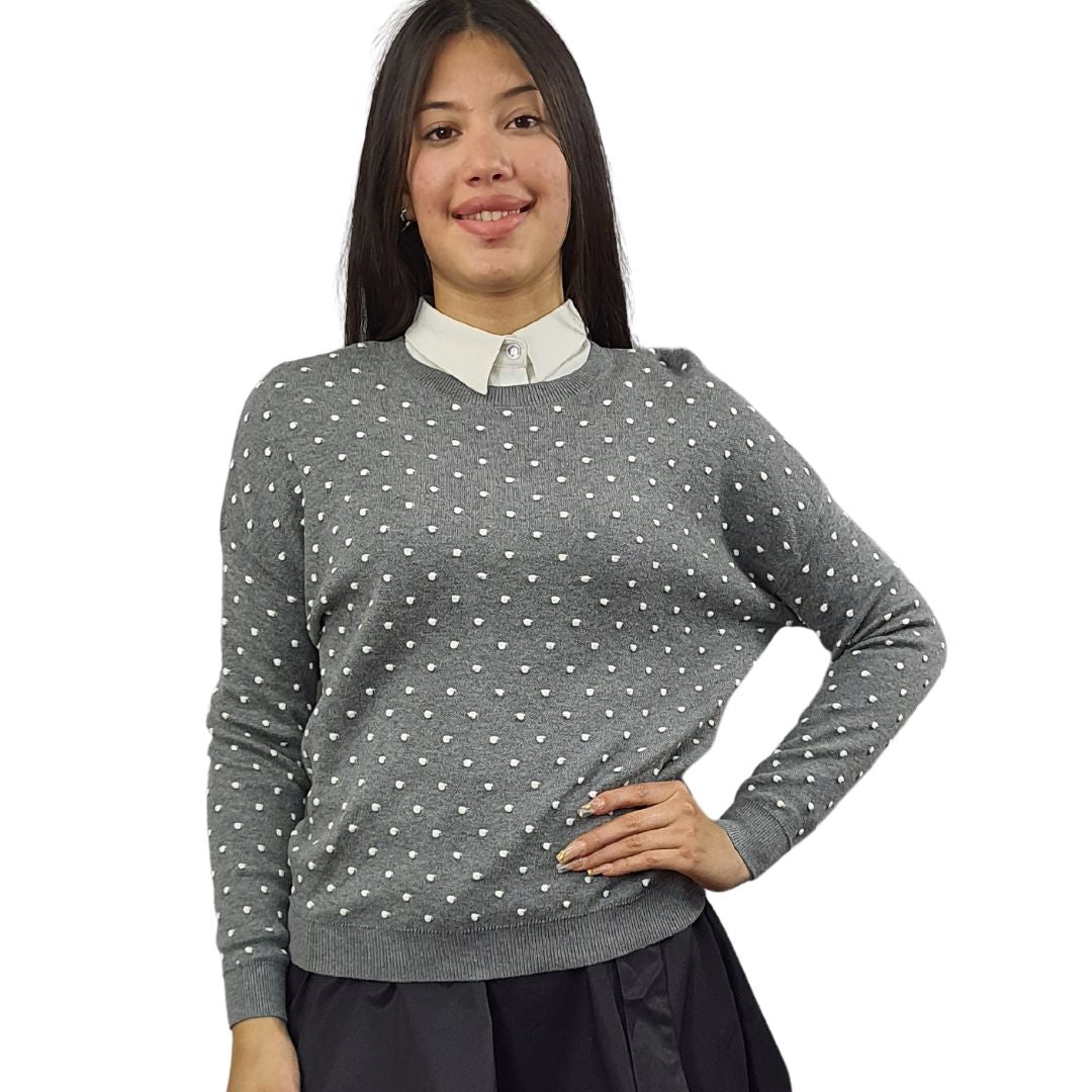 Sweater Vero Moda Gris Style DOTS L/S KNIT SET(MW-EC-2)