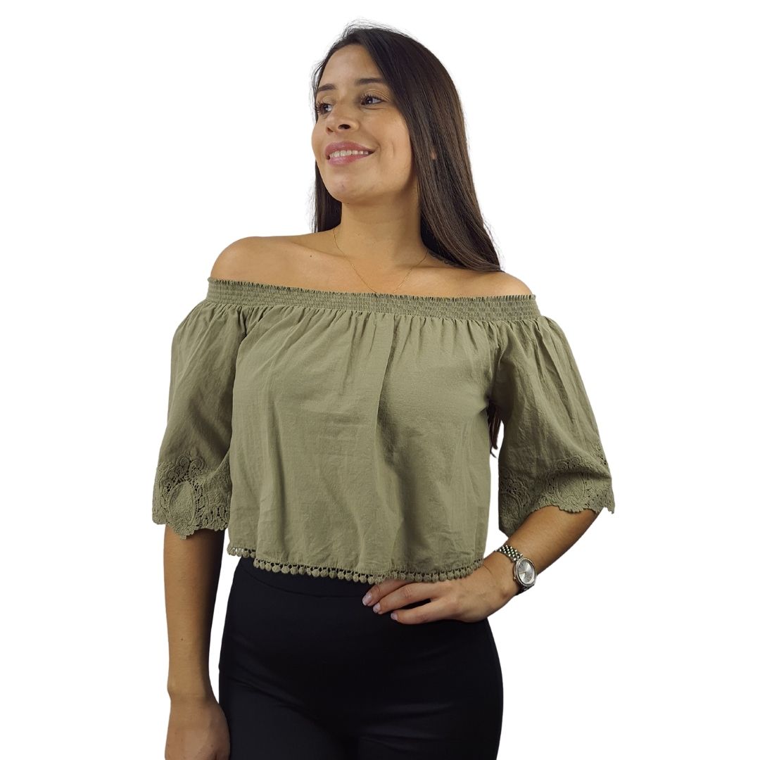 Blusa Vero Moda Verde Style PERI 1/2 TOP(TP-EC-2)