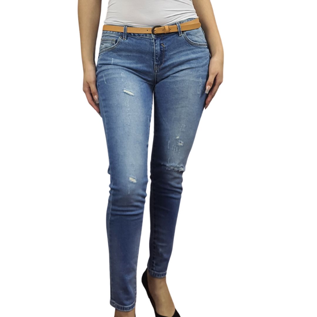 Jeans Vero Moda Azul Claro Style PEARL CHAIN SLIM JEANS(BT)