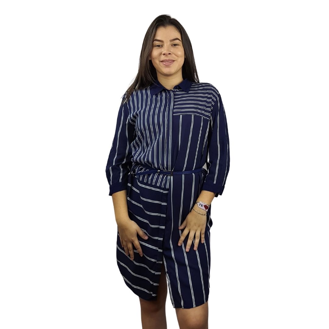 Vestido Veromoda Azul Style MATE 3/4 LONG SHIRT(PM-EC-2)