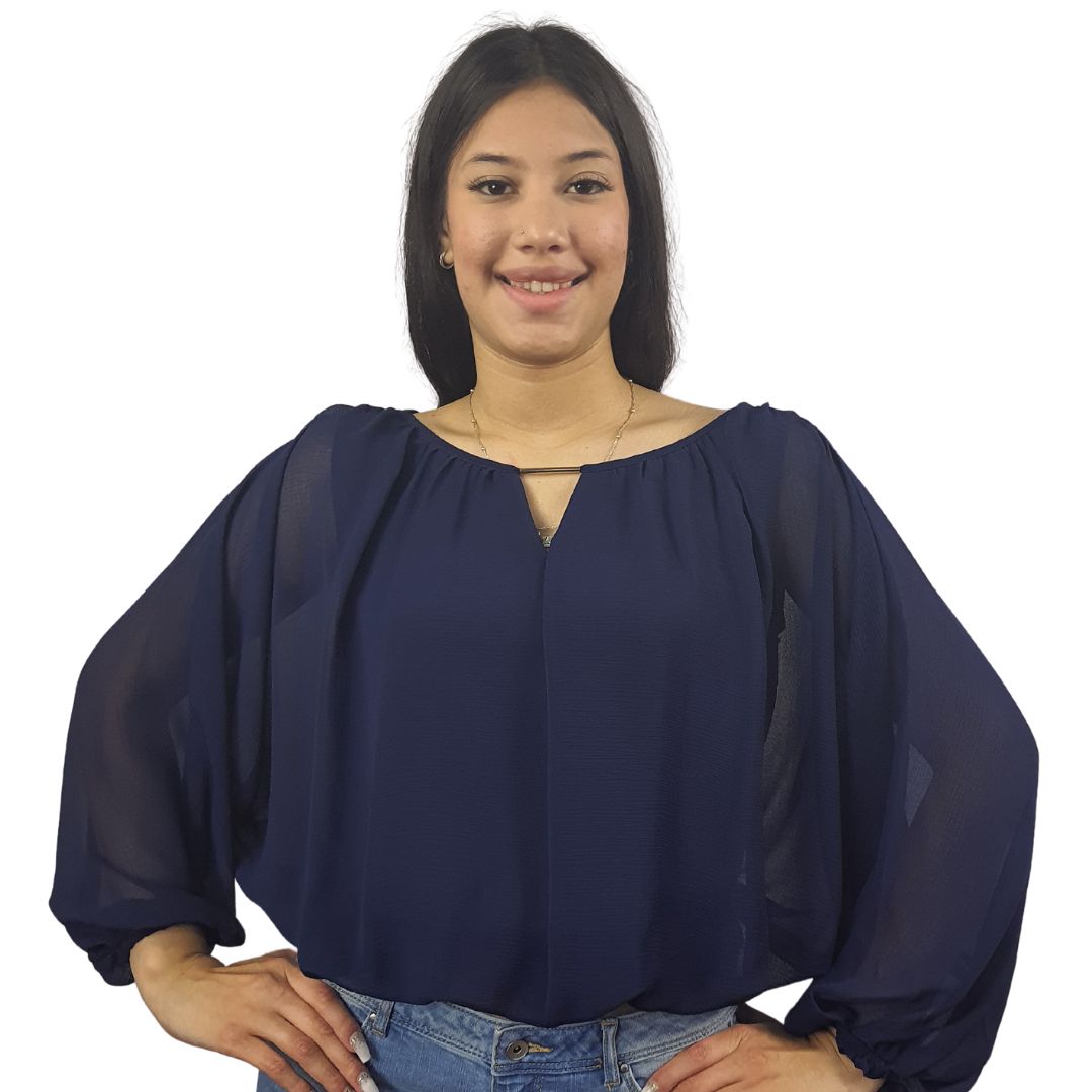 Blusa Vero Moda Azul Oscuro Style CLOUD 3/4 TOP(VMC-BN-ET-2)