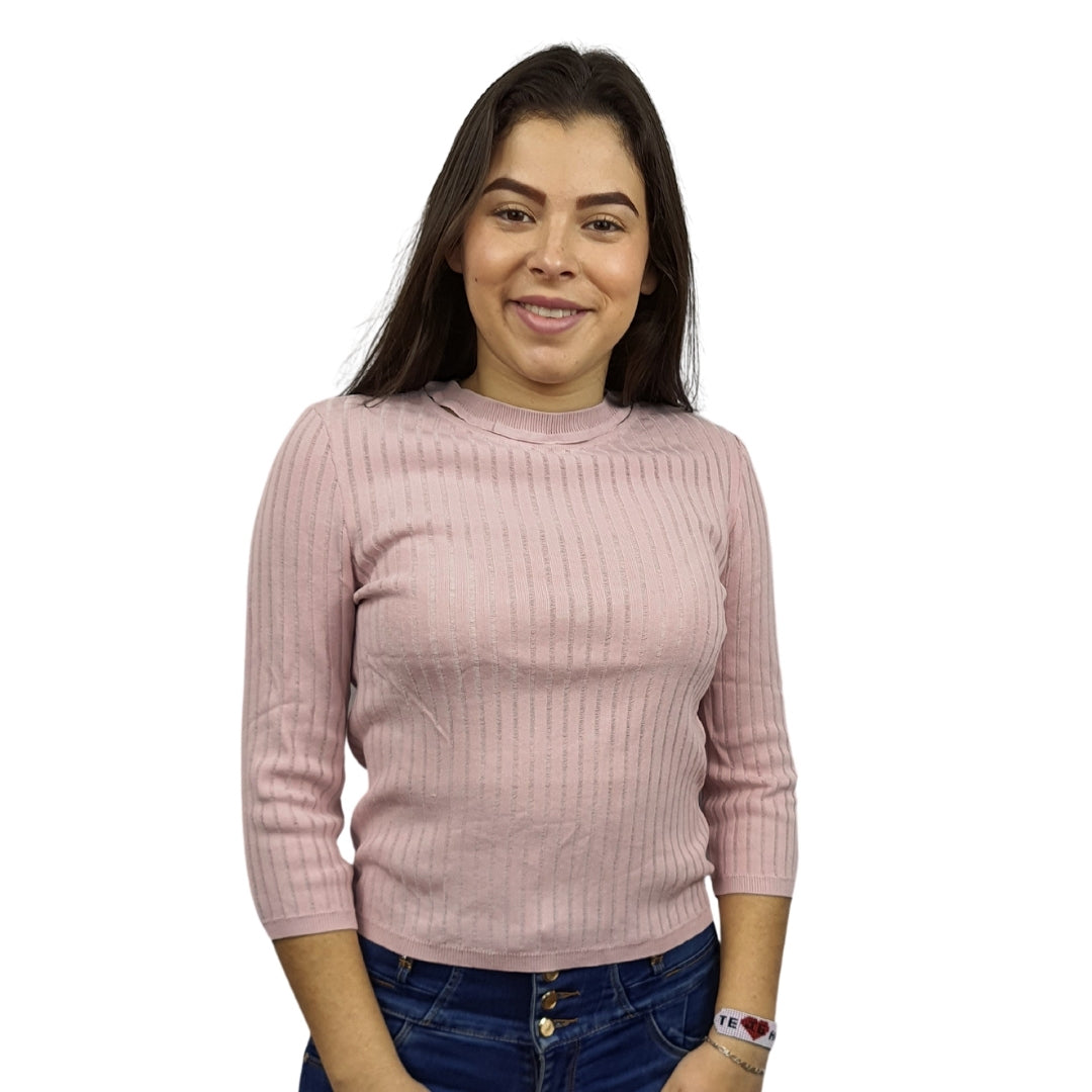 Blusa Vero Moda Rosa Palida Style LEONARDO 3/4 KNIT(VMC-TP)