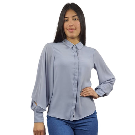 Blusa Vero Moda Azul Claro Style WINDY L/S SHIRT(VMC-PF)
