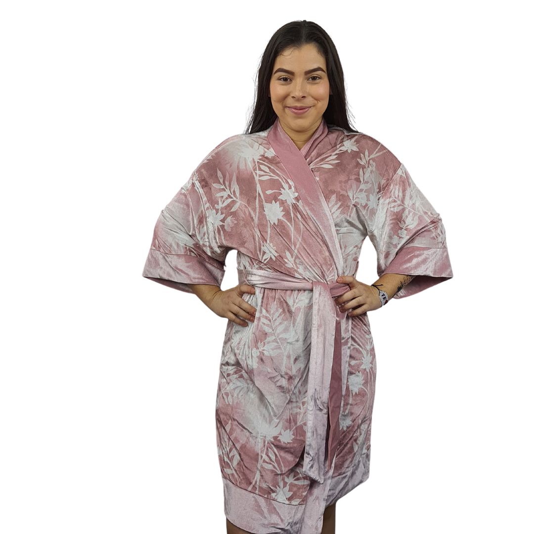 Bata de Pijama Vero Moda Rosado Style KIMO 3/4 ROBE(HOMEWEAR)