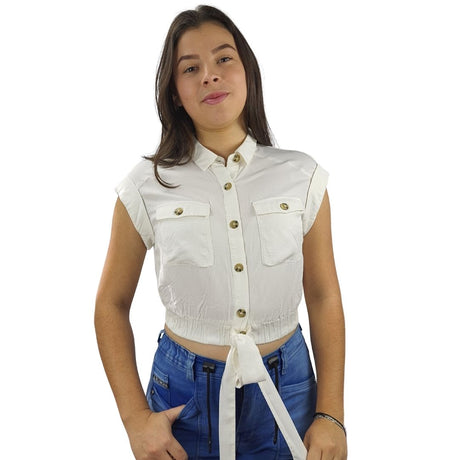 Blusa Vero Moda Blanca Style SASHA S/S SHIRT(NE-EC-3)