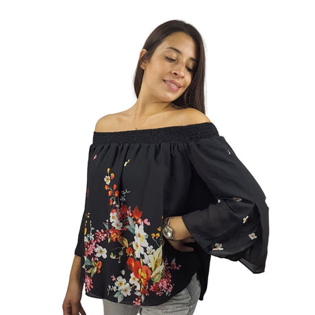 Blusa Vero Moda Negro Style ALEDO 3/4 WOVEN TOP(VMC-NR)