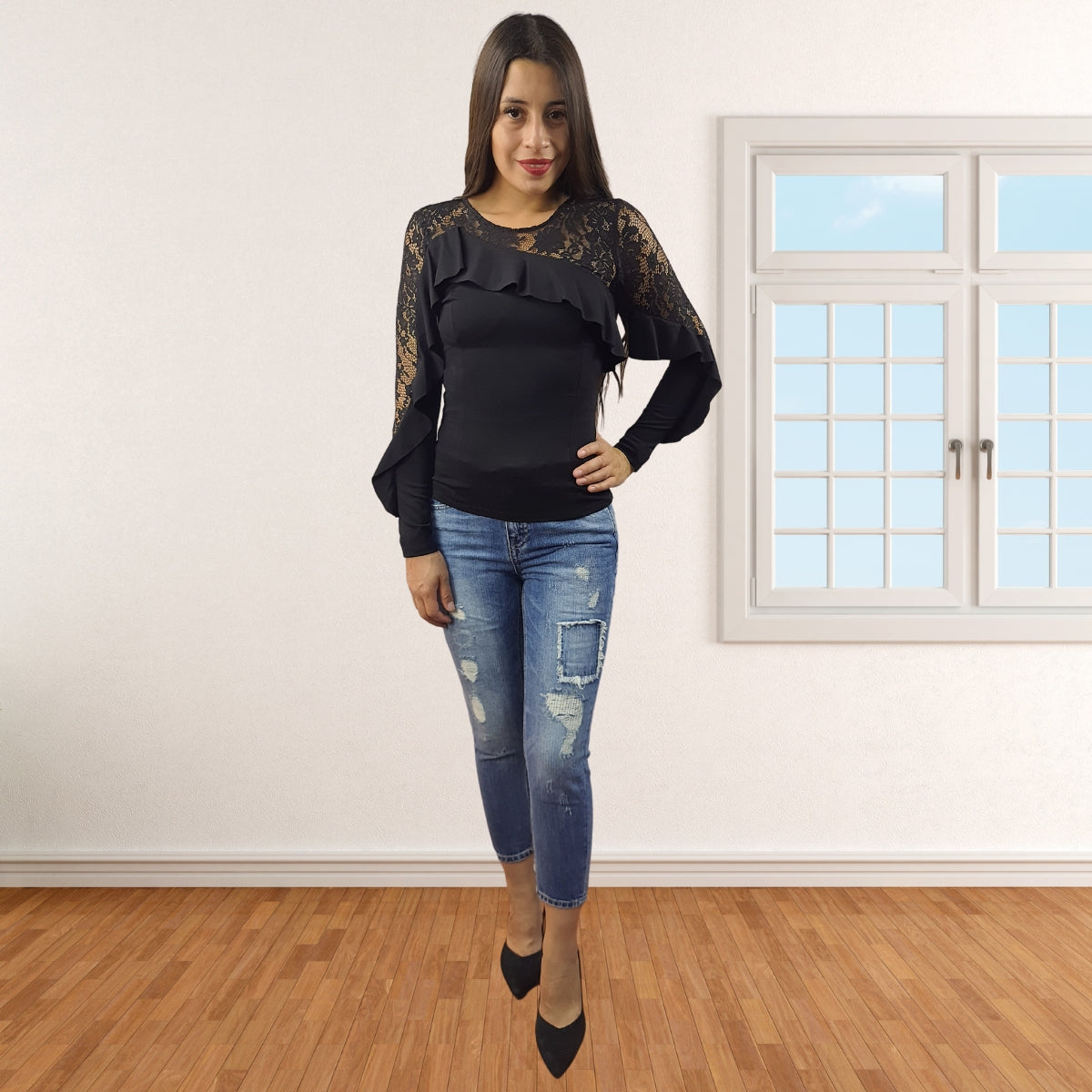 Blusa Vero Moda Negro Style BILLION L/S TOP(VMC-NN)