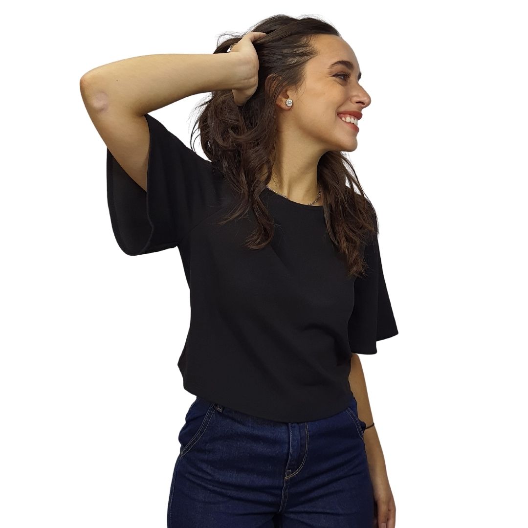 Blusa Vero Moda Negro  Style CAMILLE BOX S/S TOP(MP)