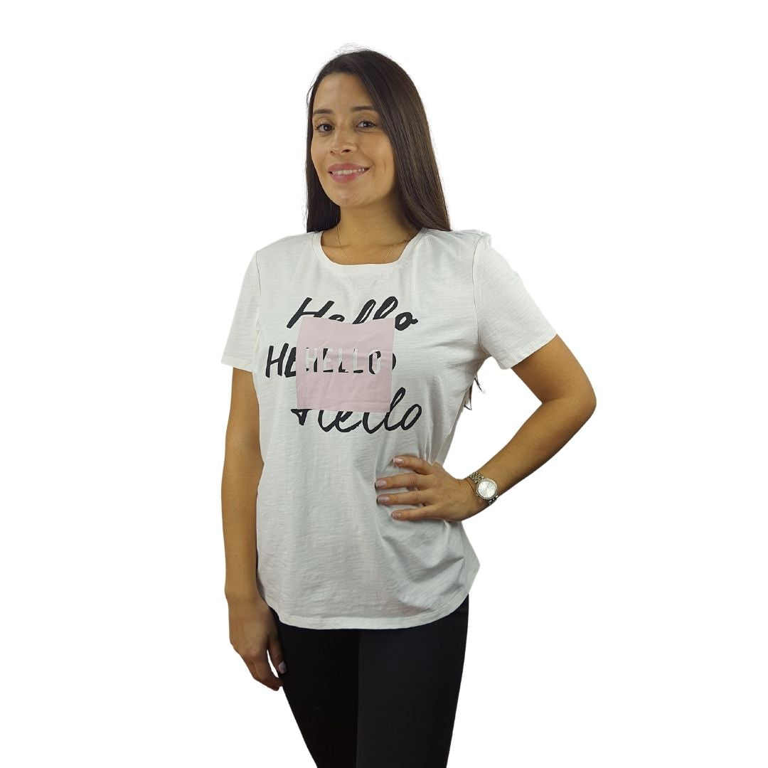 Polera Vero Moda Blanco  Style WALLS S/S TOP(TP)