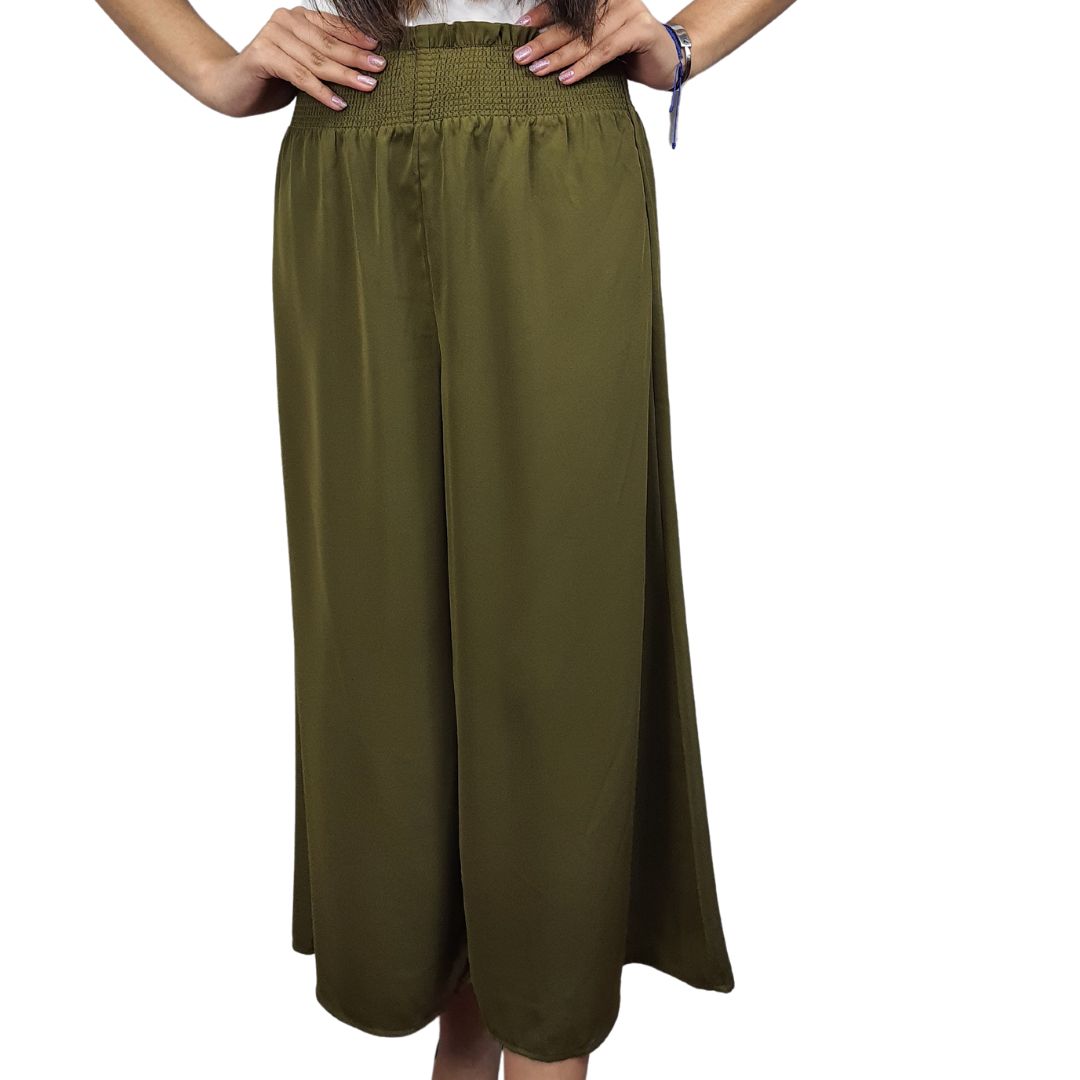 Pantalon  Vero Moda Verde Oliva Style HARRY 7/8 WIDE PANTS(VMC-BJ)