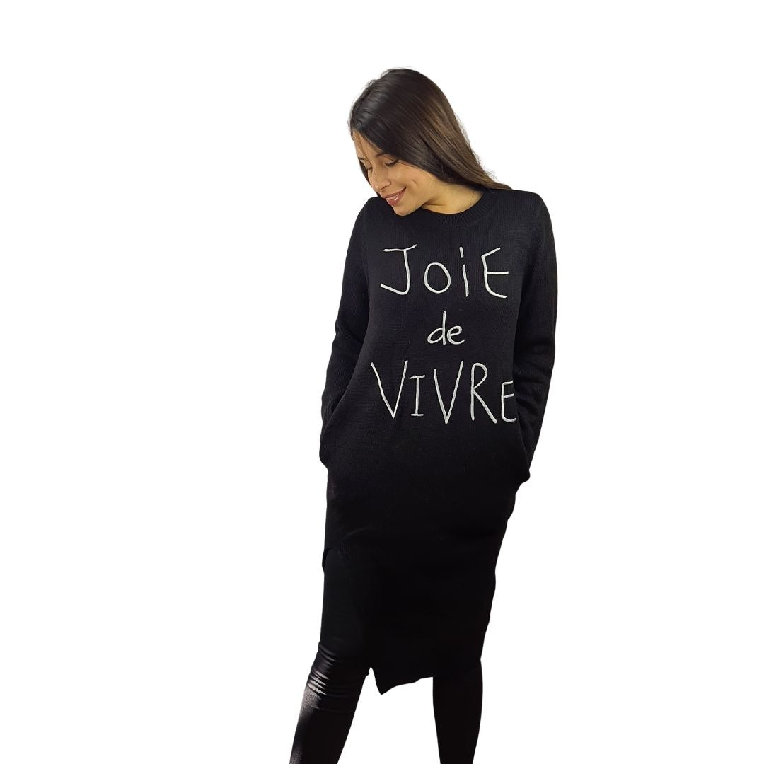 Vestido Vero Moda Negro Style LAZY L/S KNIT DRESS(MW-EC-2)