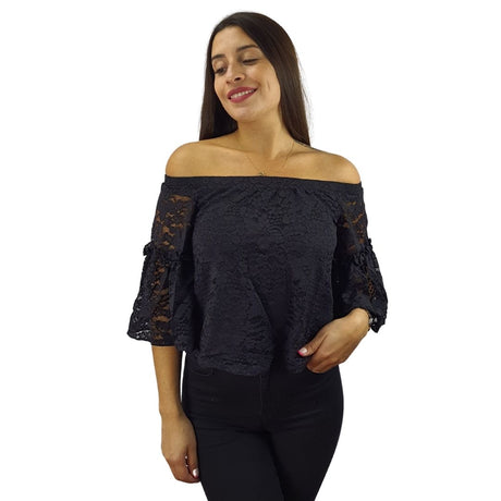 Blusa Vero Moda Negro Style RANE 3/4 TOP(NN)
