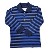 Polera Babycottons c/Polo William Ray ML Azul Logo Azul Oscuro